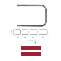 DVŽ P-veida L-800 C-500 3/4* 11881, P-VEIDA