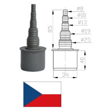 Hose connection (straight) DN50, 8-25mm