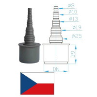 Hose connection (straight) DN50, 8-25mm