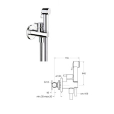 Bidet faucet set concealed WJ67651, HROMS