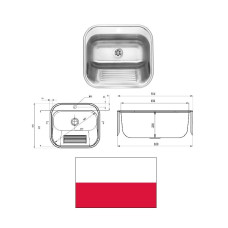 Economic sink metal with fasten.,syphon, KOMORA