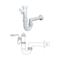 Sifons S-veida, bez noteces 0001, 11/2x40