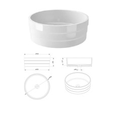 Ceramic sink white 45, RING