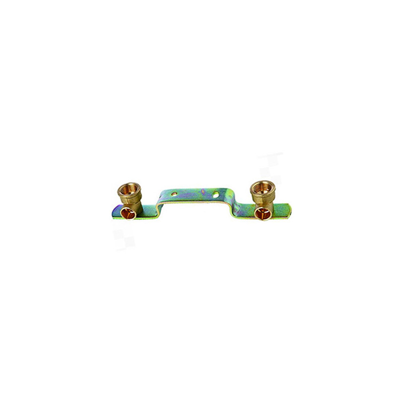 Montage plate with 2 elbow, straight, 1/2X15MM