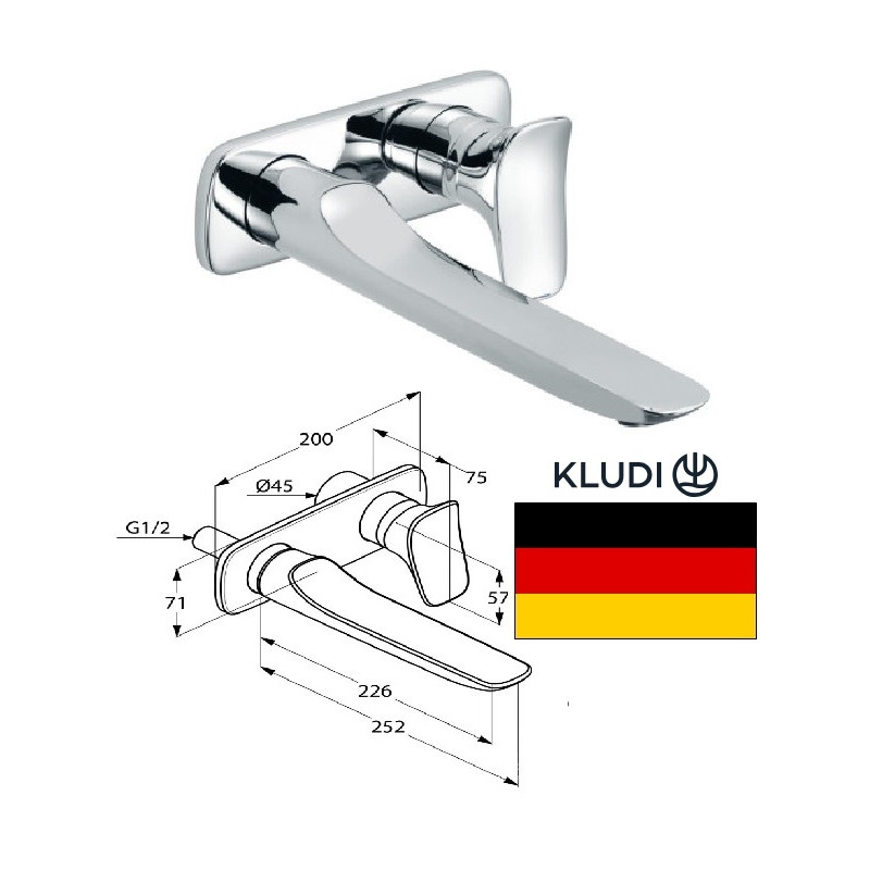 Ceramic sink faucet from the wall, AMBIENTA