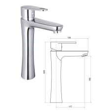 Ceramic sink faucet, high MG-1962, GAUJA