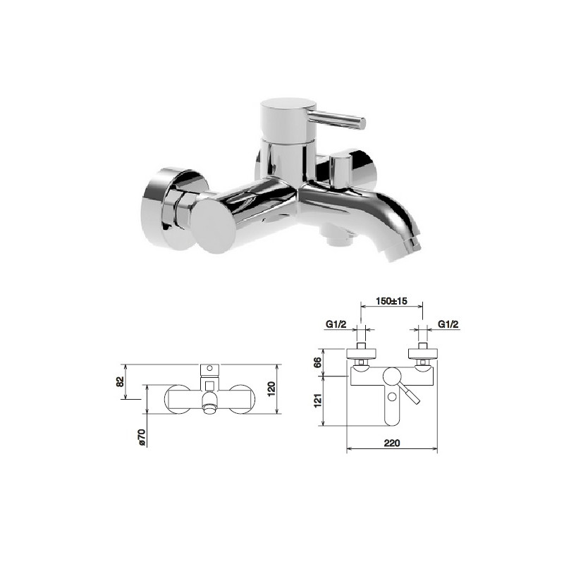 Bath faucet with set 12020S, NEWTECH