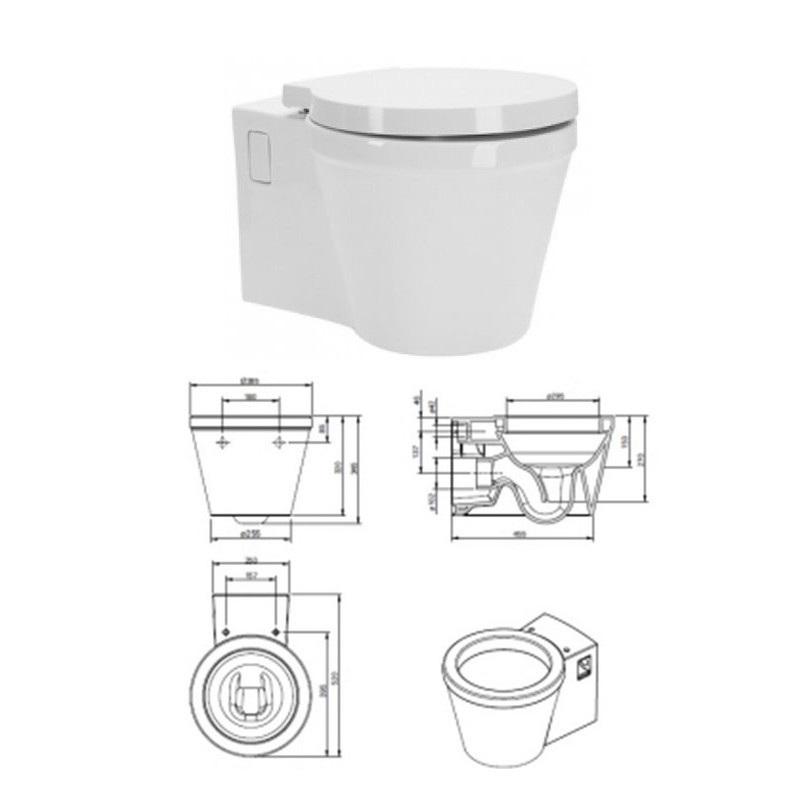 WC pot (wall hung) 112032, white, REFLEX
