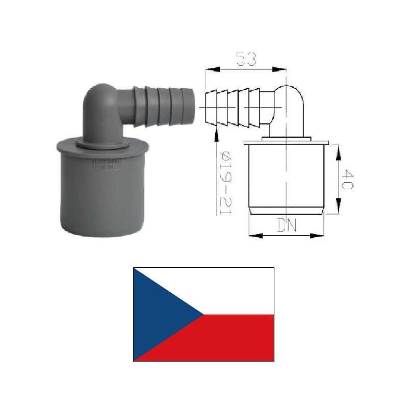 Hose connection (angle) DN32, 19-21mm