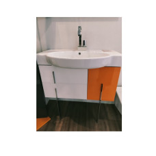 Keram.izlietne ar skapīti, balts/oranžs, AREA 81x35