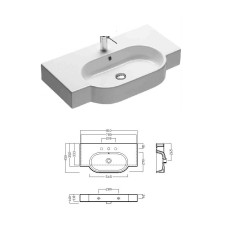 Ceramic sink AREA 81x35 (C 1), 00YOUP01